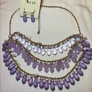 Beautiful light purple necklace and earrings